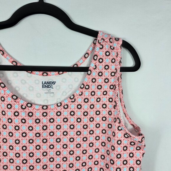 Lands' End Tank Top Women's Size Large Pink, Blue & White Geometric Print - Picture 5 of 11